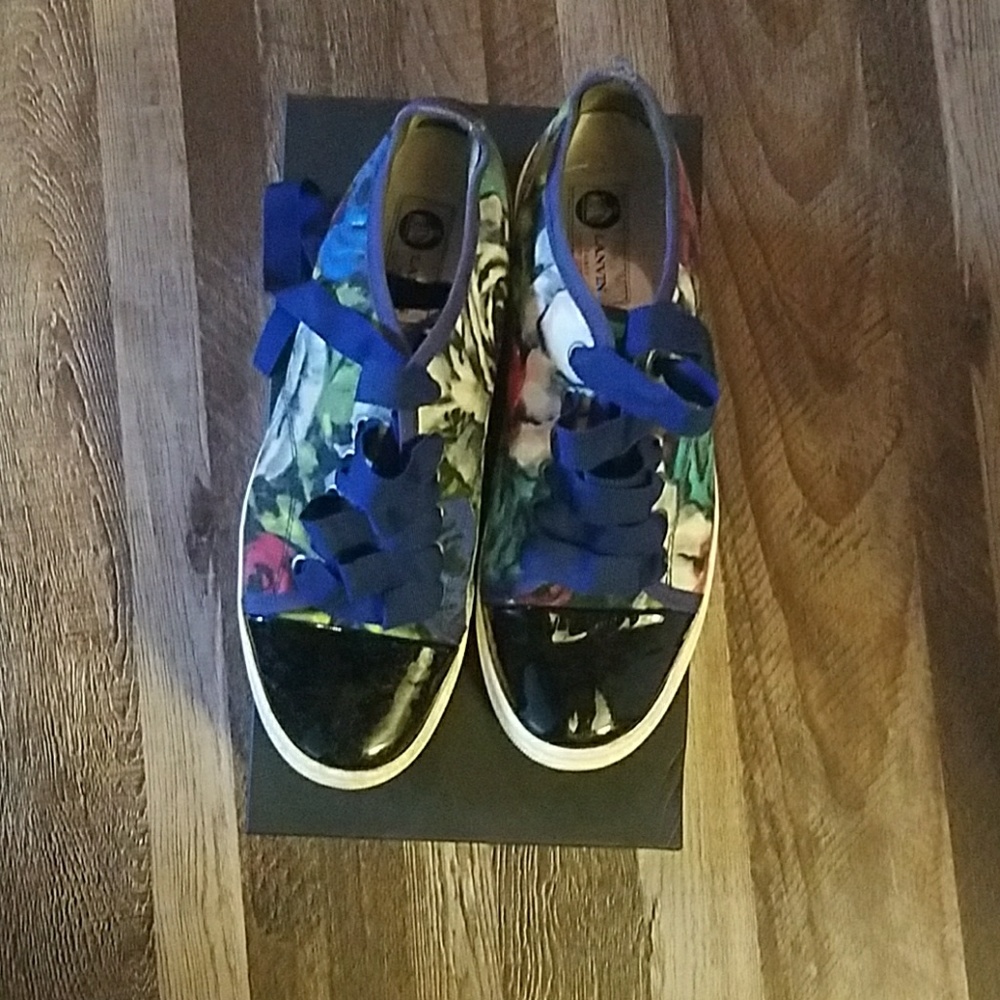 Lanvin low top abstract floral sneakers